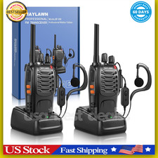 2 PACK Long Range Walkie Talkie 100 Mile Two Way Radio Charge Headset Waterproof
