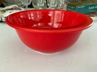 Vintage #322 1L Pyrex Red Glass Clear Bottom Nesting Mixing Bowl