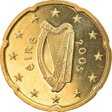 [#916623] IRELAND REPUBLIC, 20 Euro Cent, 2005, Sandyford, STGL, Messing, KM:36