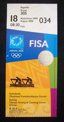 Orig. Ticket  Olympische Spiele ATHEN 2004 - 18.08. - RUDERN - VIP Gast  !!  TOP