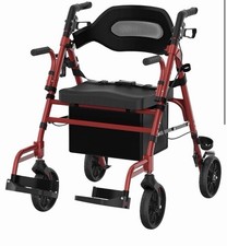 Sedia da trasporto deambulatore deambulatore 2 in 1 sedia a rotelle pieghevole con poggiapiedi
