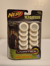 Nerf Vortex Disc Refill Pack 10 Glow In The Dark Discs 2012 Toy Hasbro NEW NOS