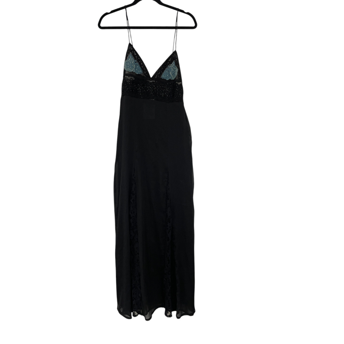 zara black lace maxi dress Zara Women Maxi Lace Dress Small S Black Embroidered Beads Lingerie  1377/908 NWT