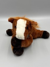 "Animal de peluche Giddy Up Corral Pony Caballo Marrón Blanco 10"""