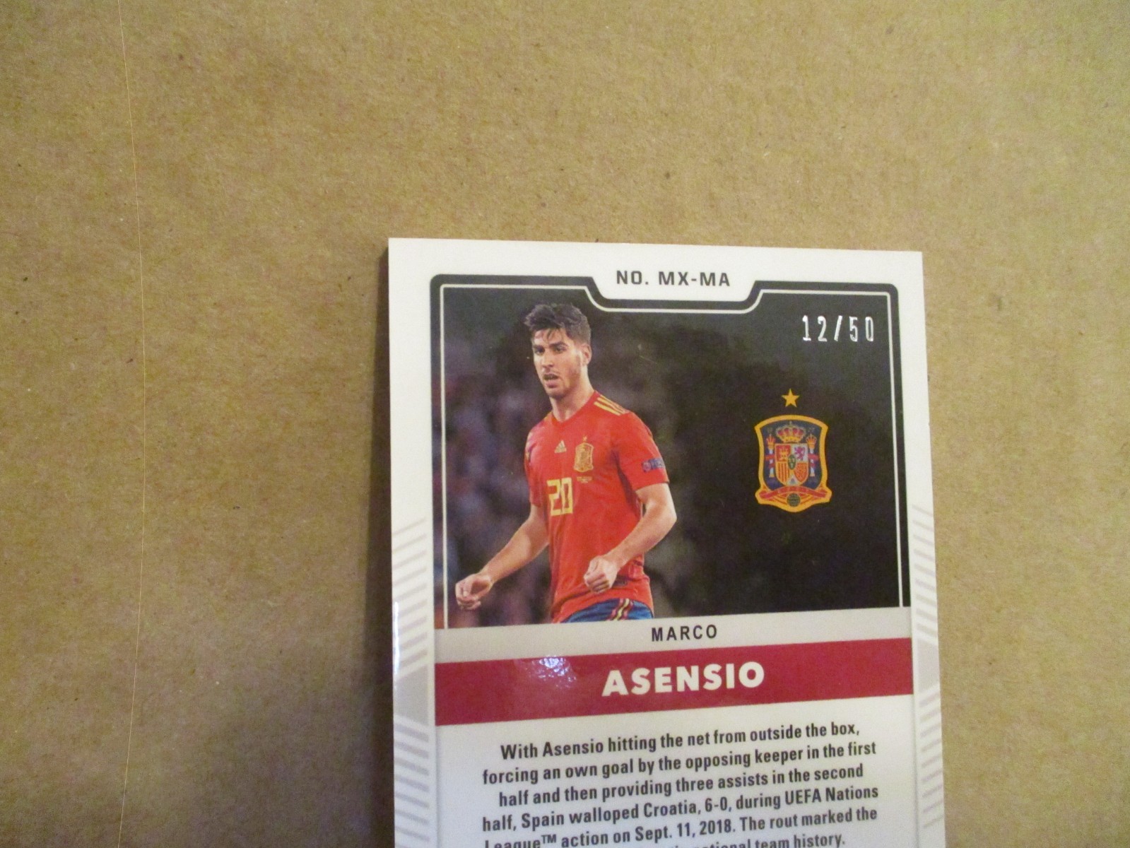 2019-20 OBSIDIAN SOCCER MATRIX MARCO ASENSIO MATCH WORN MATERIAL AUTO 12/50 MXMA view 13
