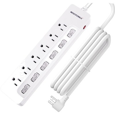 Multi-Protection Power Strip with 6 Outlets, 10ft Cord