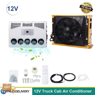 12V DC PARKING Air Conditioner Cab Split AC Fits Semi Trucks Bus RV  5 Speed NEW