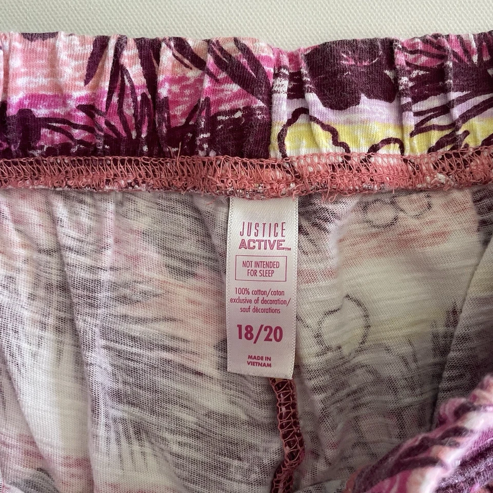 Pantalones Cortos Justice Active Niñas Talla 18/20 Ropa Activa Elástica Cintura Bolsillos Tropicales Foto 4 de 4