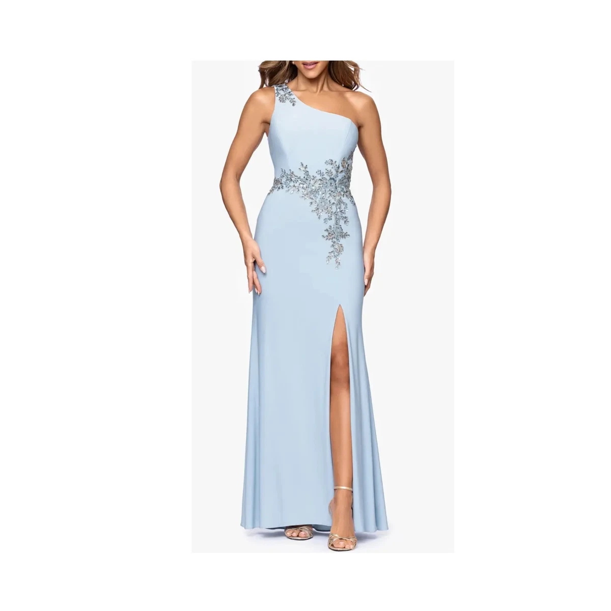 xscape bridesmaid dresses Katrina Velvet Asymmetrical Neckline Cap Sleeve Floor Length Dress