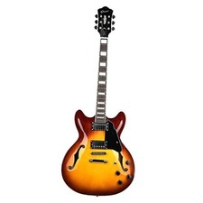 Full Scale Electric Guitar Semi-Hollow Body Guitar Stainless Vintage Sunburst