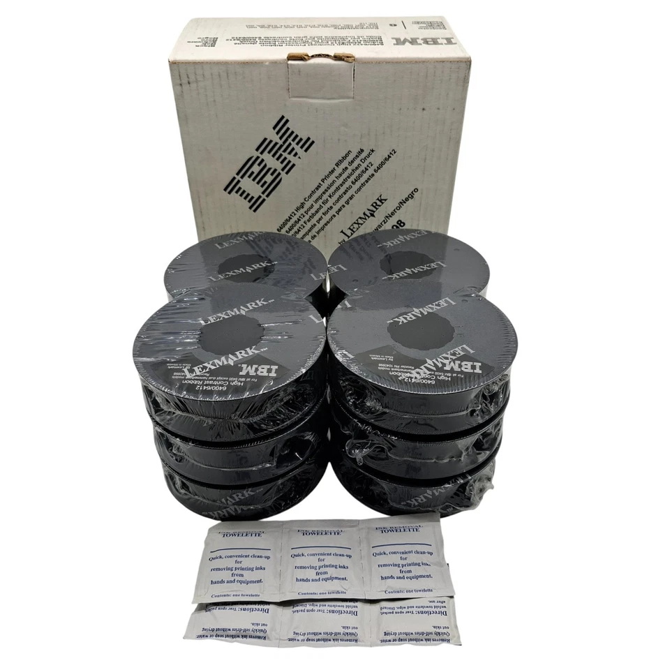 6x Lexmark IBM Black 6400-6412 High Contrast Printer Ribbons 1040998 Original - Image 3 of 4