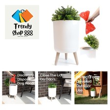 Discreet 1.8 Gallon Dog Poop Trash Can - Rustic Matte Finish for Outdoors