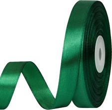 Dark Green Satin Ribbon, 1/2 Inch, 50 Yards