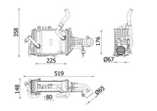 Ladeluftkühler PREMIUM LINE MAHLE CI 665 000P für MERCEDES KLASSE Model S213 CLS