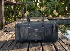 24" Goat Leather Travel Genuine Luggage Gym Weekend Overnight Duffel Vintage