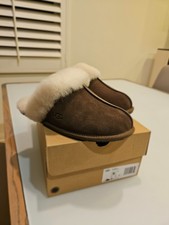 UGG Women's Scuffette II Slippers Espresso Brown Suede Sheepskin 1106872