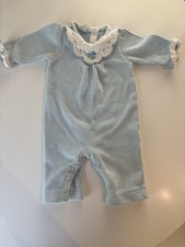 Vintage Carter s Striped Blue White Long Sleeve Romper 3 Months Snap Closure