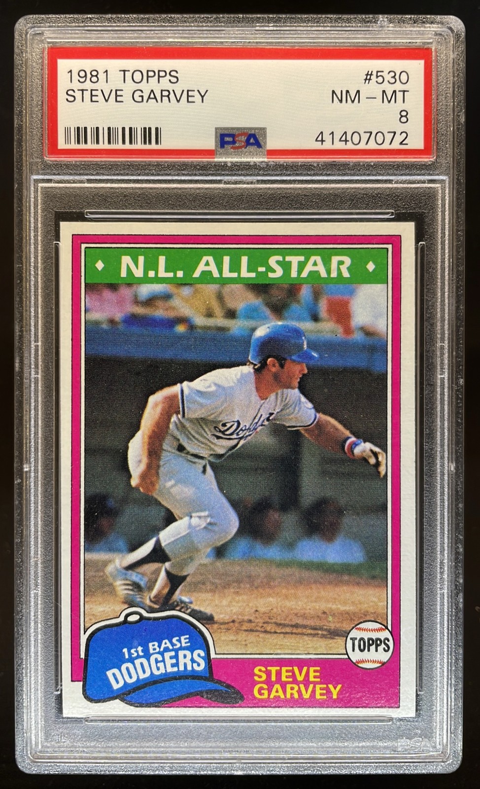 1981 Topps Steve Garvey #530 All-Star Los Angeles Dodgers PSA 8