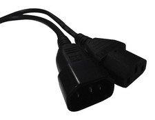 Image of Mains Power Lead, C14 to C13, 125V AC, 10A, 5m, Black - 152129