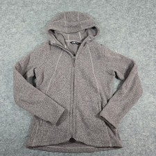 The North Face Womens Purple Crescent Sweater Knit Fleece Full Zip Hoodie Small