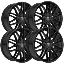 Set Of 4 Edge Street 352b 20x8.5 5x4.55x120 40mm Gloss Black Wheels Rims