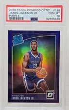 2018 Optic Purple Refractor JAREN JACKSON JR RC CARD Pop 28 PSA 10 GEM MINT