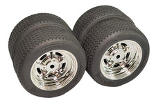 Kyosho 1970 DODGE CHARGER Front & Rear Tires Chrome Wheels (4) 34417