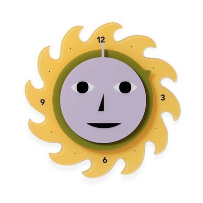 Dusen Dusen Smiling Everybody Wanduhr Gelb Grün MoMA Exklusive Wohndeko
