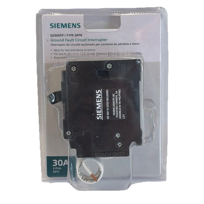 #ad Siemens QPFB 30 Amp 2 Pole GFCI Circuit Breaker Q230GFP With Self Test $59.95