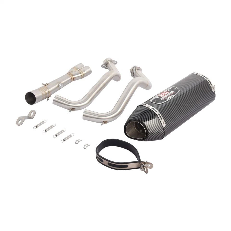 For Yamaha MT-07 FZ07 XSR700 YZF R7 Full Exhaust System Front Pipe 420mm Muffler Foto 2 de 4