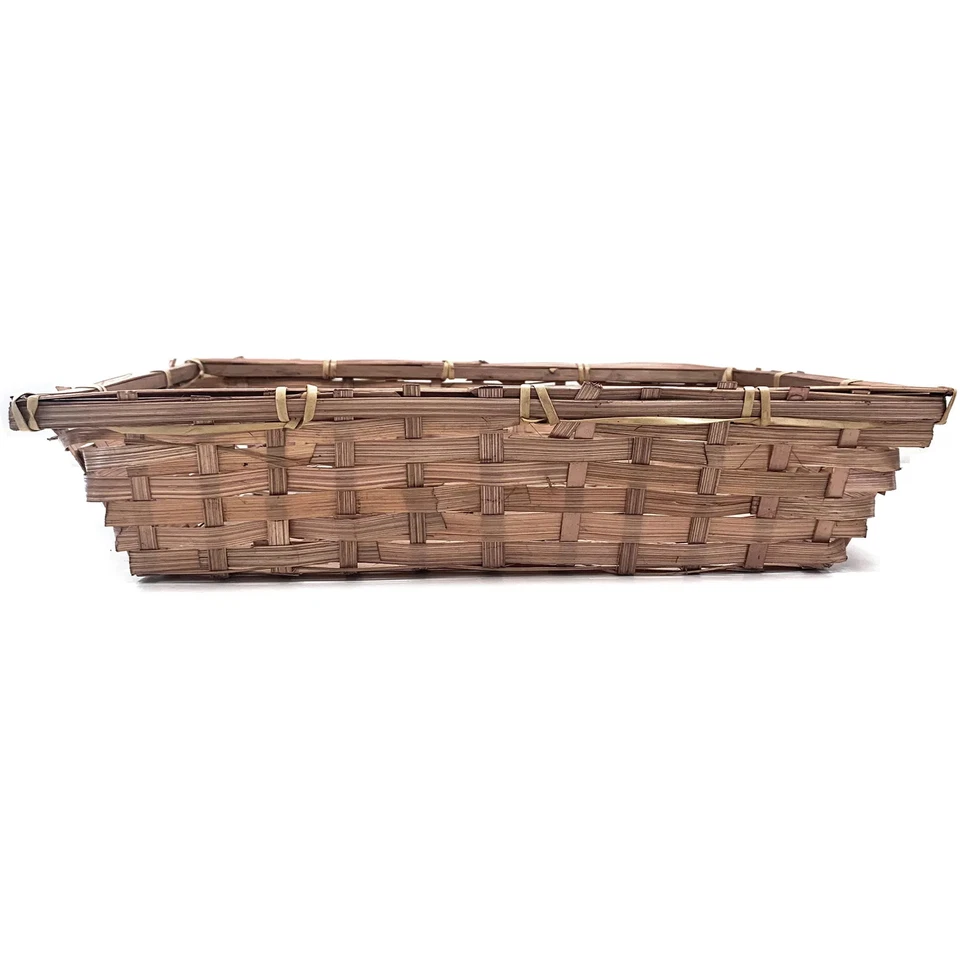 Wicker Gift Hamper Basket Empty Tray Shallow Storage Christmas Birthday Present - Image 4 of 4