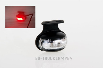 LED UMRISSLEUCHTE - ROT -  60x35mm OVAL - UNI FÜR 12 + 24 VOLT - UNTERBAU