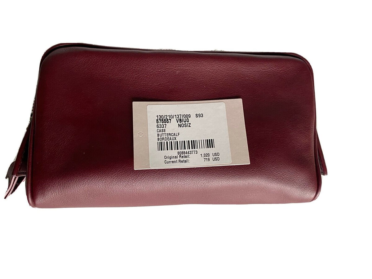 NWT $1020 Bottega Veneta Leather Bordeaux Small Toiletry Case