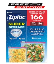 Ziploc Slider Storage Bags Variety Pack, Quart 96 ct., Gallon 70 ct.