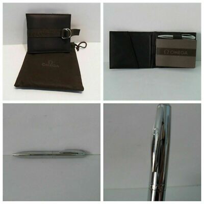 OMEGA Watch Notebook Journal Padfolio & Omega Pen Chrome + Dust Bag BRAND NEW