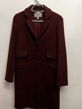 Mulberry Uk6 Us4 Burgundy Red Wool Womens Winter Coat