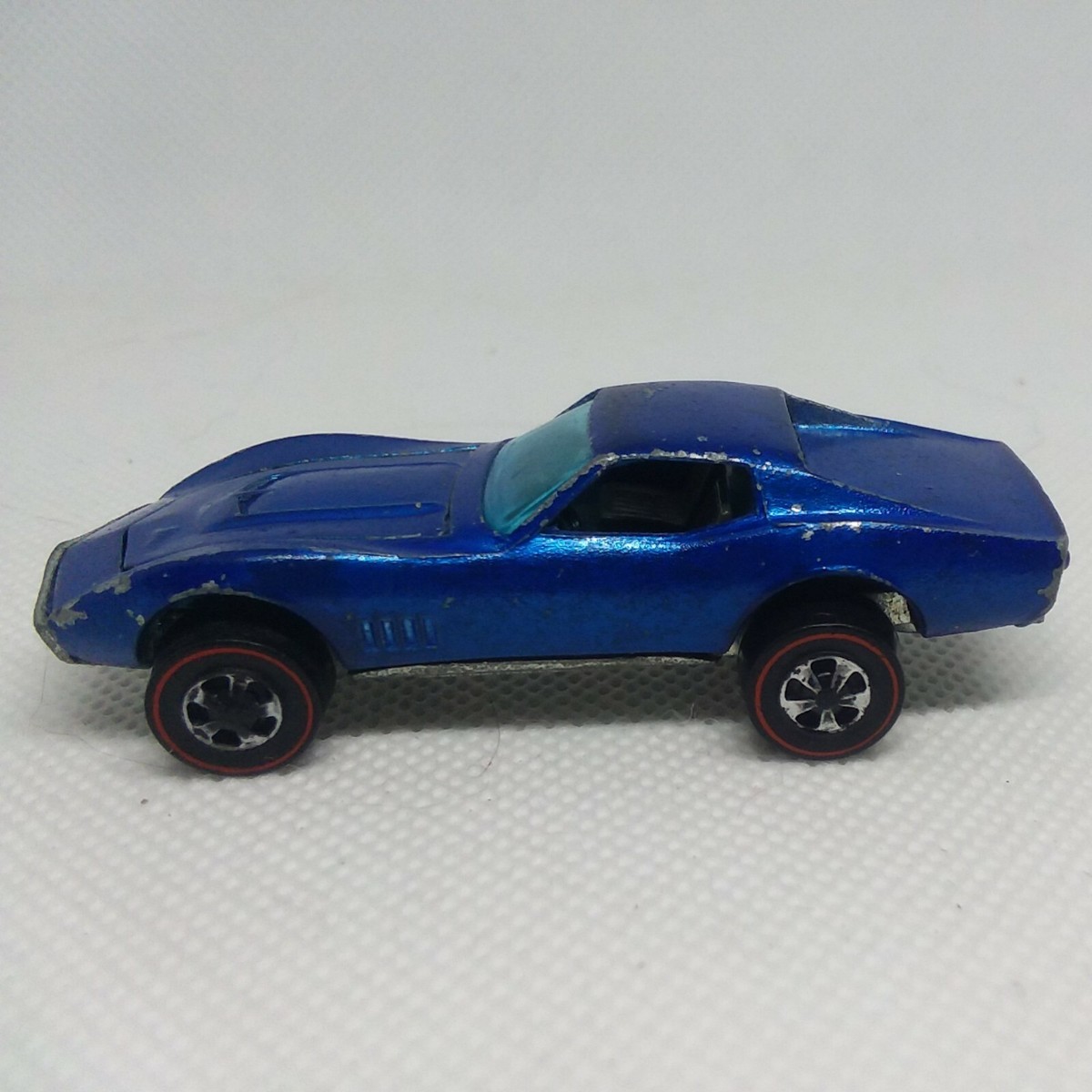 Hot Wheels Redline Custom Corvette Car 1967 Blue Gray Int. Made In