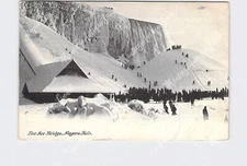 PPC Postcard NY New York Niagara Falls Ice Bridge #2 Undivided Back Black And Wh
