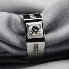 1Ct Round Cut Lab-Created Diamond Solitaire Wedding Ring 14k White Gold Plated