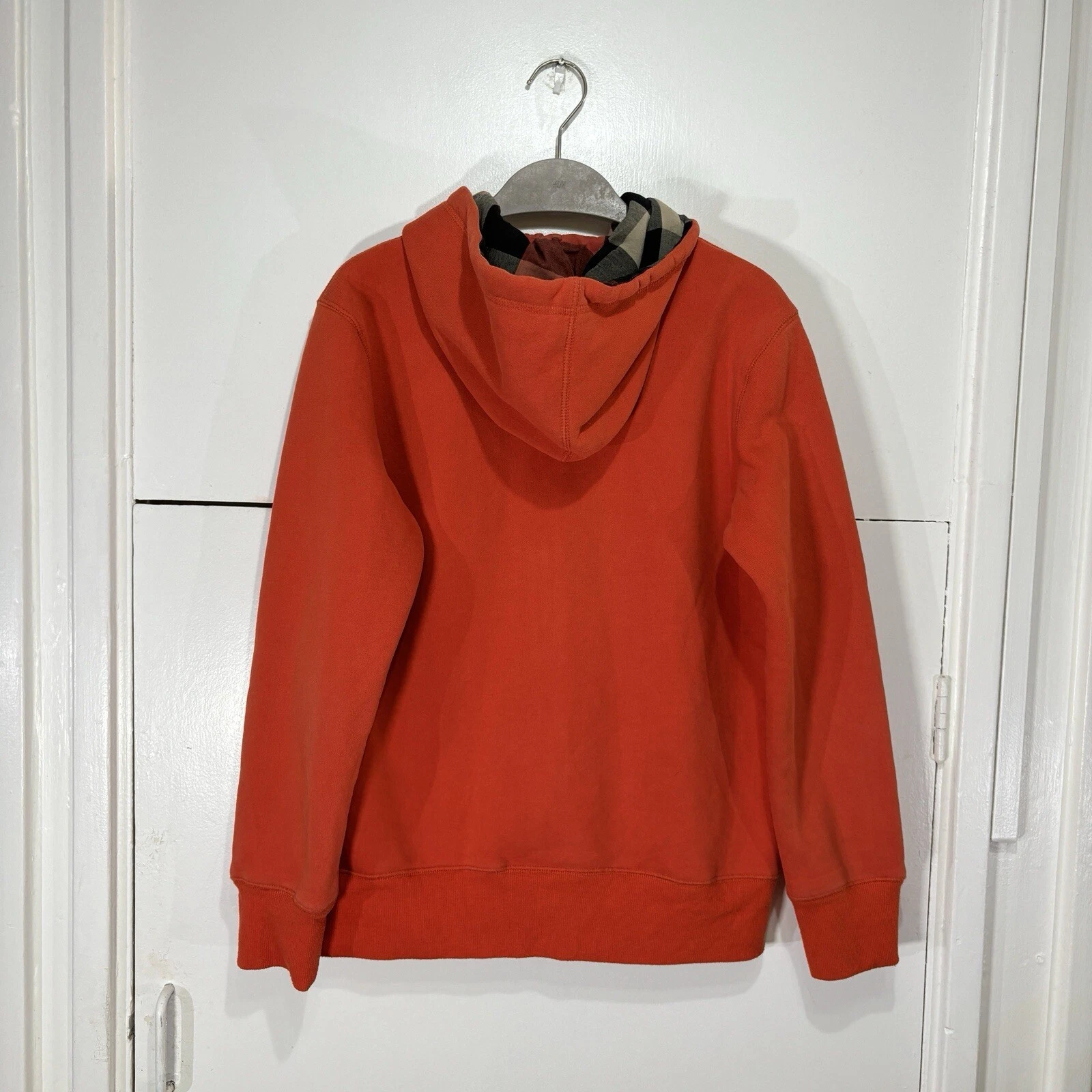 Burberry Brit Felpa con Cappuccio Full Zip Arancione 100% Cotone Taglia Large