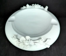 NOS! Vintage Italian White Porcelain Capodimonte-Style Ashtray, 7” Dia.
