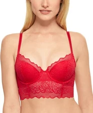 b.tempt'd Undisclosed 3/4 Sheer Lace Underwire Bralette Ski Patrol Small Style #