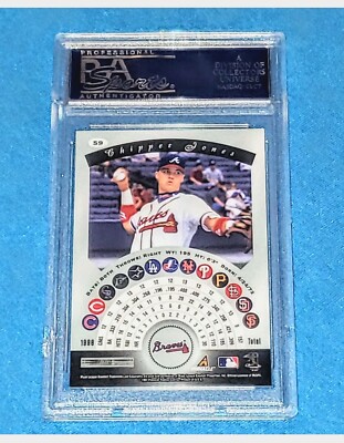 CHIPPER JONES 1997 PINNANCLE TOTALLY #59 CERTIFIED RED PARALLEL