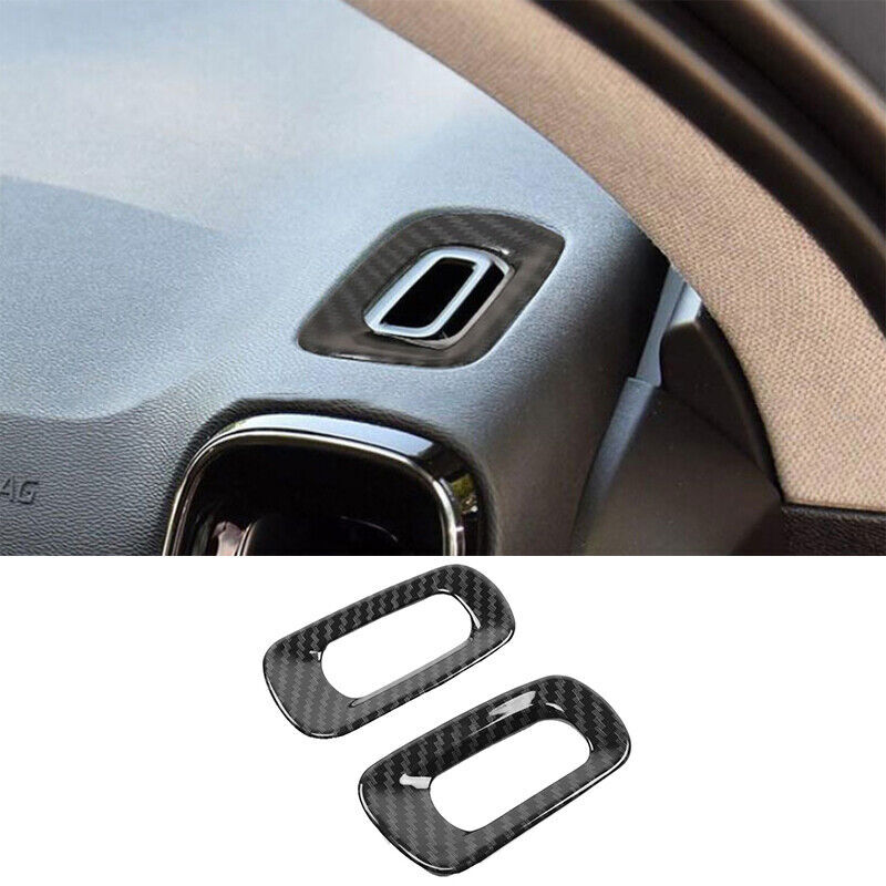 2X For Volvo XC40 2018-2022 Carbon Fiber Console L&R Air Outlet Vent Frame Trim