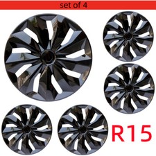 Black Set 4pcs Fit For 2005-2011 Chevy Cobalt 15 Hubcaps Wheel Covers