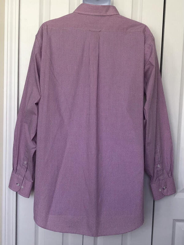 IZOD  EUC Button-Down Pink White Check Cotton Pol… - image 4