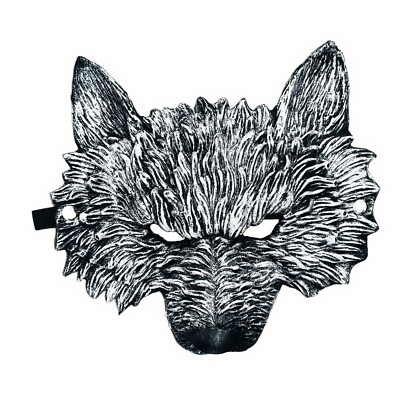 Maske Wolf Kinnlos Halloween Horror Halbmaske m. Gummiband
