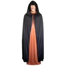 Black Cloak with Large Hood ~ HALLOWEEN VAMPIRE GOTHIC MEDIEVAL COSTUME CAPE