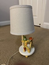 Vtg Giraffe Lamp Baby Nursery Giraffes Underwriter Laboratories Yellow Wooden