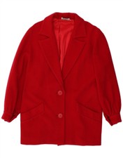Luisa Spagnoli Womens Oversized Overcoat Uk 6 Xs Red Wool Bu02